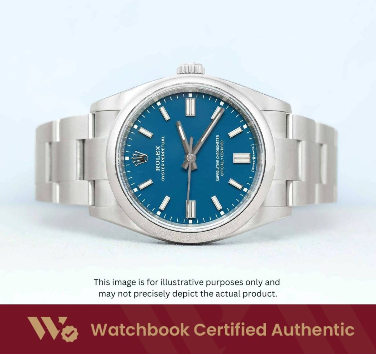 [New] Rolex Oyster Perpetual Oyster 126000 Med Blue Dial A7952 | Jul 2026 (Category: Watches) located in Singapore. Submitted by watchbooksg (Listing ID 1450973504, Image 1). Description: Watchbook Swiss-Standard Certified: Professional Authentication You Can Trust Every watch undergoes systematic 60-point verification by Swiss-trained watchmakers at our in-house Watchbook Service Centre. We verify all checkpoints—movement, dial, case, bracelet, 