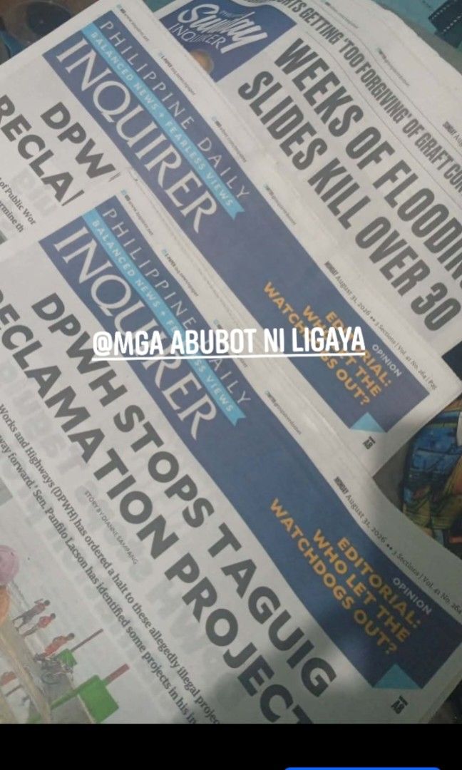 Newspaper / Old and Current (Category: Magazines) located in Taguig. Submitted by mgaabubotniligaya (Listing ID 1460927258, Image 3). Description: ‼️Magazines, Books, Newspapers Available for urgent projects‼️ 👉Add lang po ng convenience fee on top of the original product price then you can have it picked up thru Lalamove. 📍Location: Wawa / Sta. Ana, Taguig 🛵Lalamove and Pick Up Only 💸Payment First thru GCash / PayMaya and other Banks.