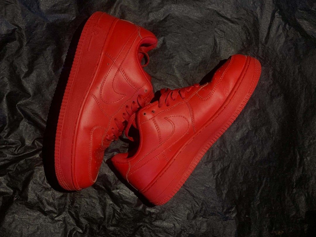 Nike Air Force 1 Red (Category: Sneakers) located in Las Pinas. Submitted by akositroyvhaha (Listing ID 1461094833, Image 1). Description: - Classic red Nike Air Force 1s - All red colorway, including the sole - A true statement piece - Perfect addition to any sneaker collection - Ready for its new owner.
