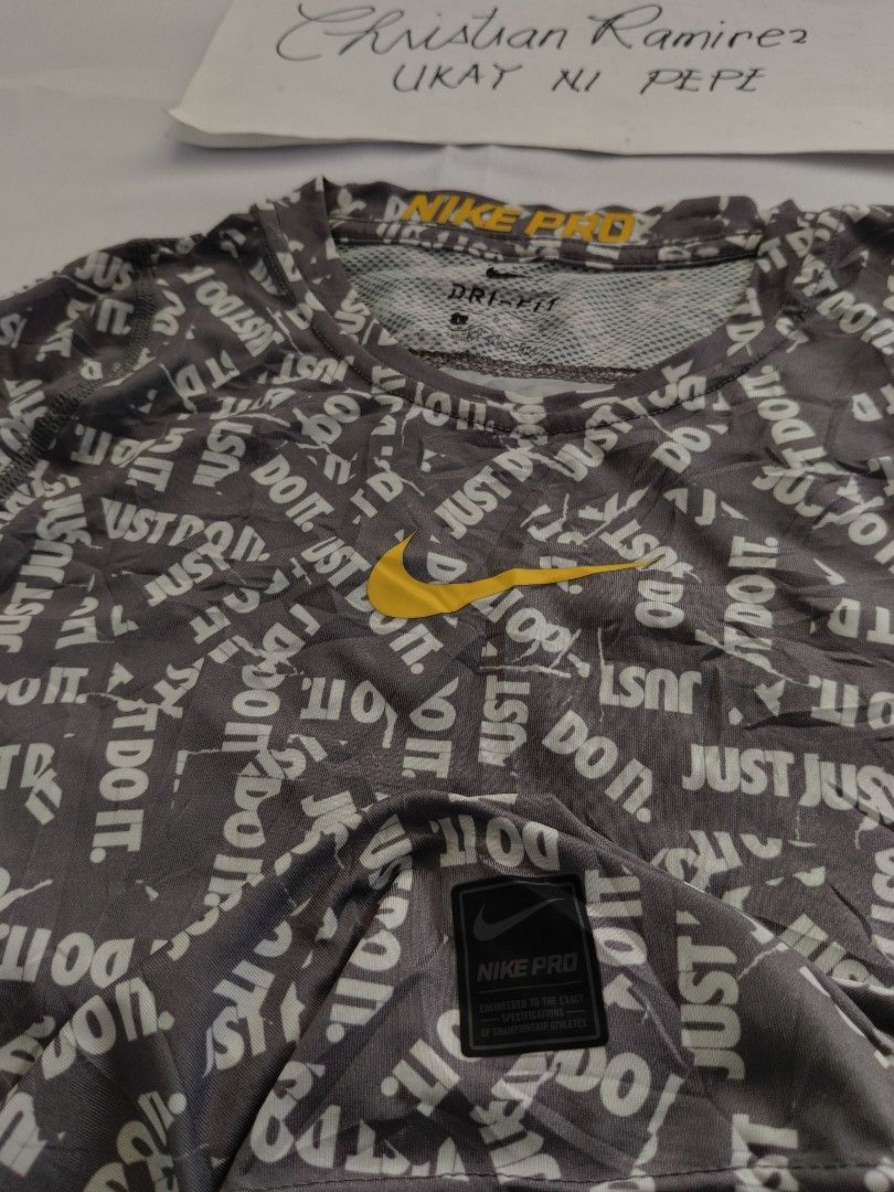 Nike pro compression shirt (Category: Activewear) located in Bocaue. Submitted by ukaynipepe (Listing ID 1460942857, Image 2). Description: Nike pro combat Large youth (fits small-medium) Width 16 Length 24.5 Cut washtag (guaranteed legit) Excellent condition.