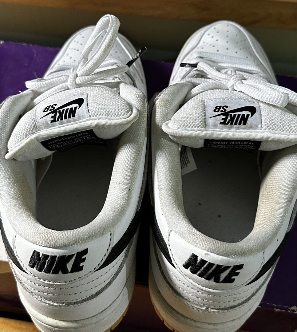 Nike SB Dunk Low Pro "White Gum" (Category: Casual Shoes) located in Antipolo. Submitted by japan_ninda (Listing ID 1461048439, Image 2). Description: 10 Authentic Flaws: Minor Sole Dirt: Light discoloration and dust accumulation are visible on the rubber edge where the upper meets the midsole. Size: US 9.5/ UK 8.5/ EUR 43 ₱4,500 (Last price ₱4,000) inclusion of original shoe box.