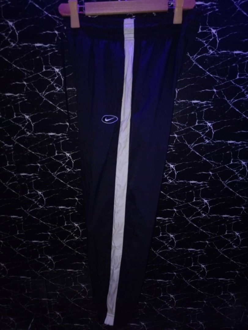 Nike Track Pants Joggers Side Stripe (Category: Joggers) located in Manila. Submitted by naixhrift (Listing ID 1461065716, Image 1). Description: Nike track pants vintage logo White stripe down each side Nike logo on the left leg Issue May mga scratches sa back pero di naman visible Size L pasok din sa med Length 37 waist 30 to 38 550 plus ship jnt courier payment on gcash.