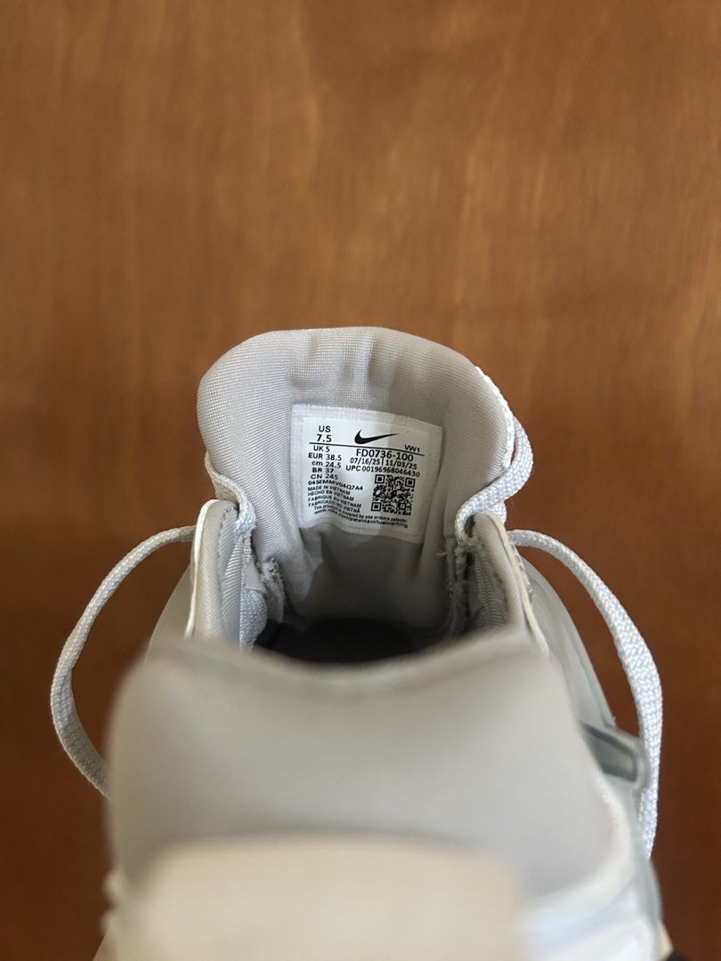 Nike V2K Run (Category: Sneakers) located in Paranaque City. Submitted by itsgelotho (Listing ID 1460997517, Image 2). Description: - Nike V2K Run - Color: White/Silver - Style: FD0736-100 - Size: Women's 7.5 US - rfs: wrong size - used once only (indoors) - bought for ₱6,895 - comes with receipt and box (complete package) .
