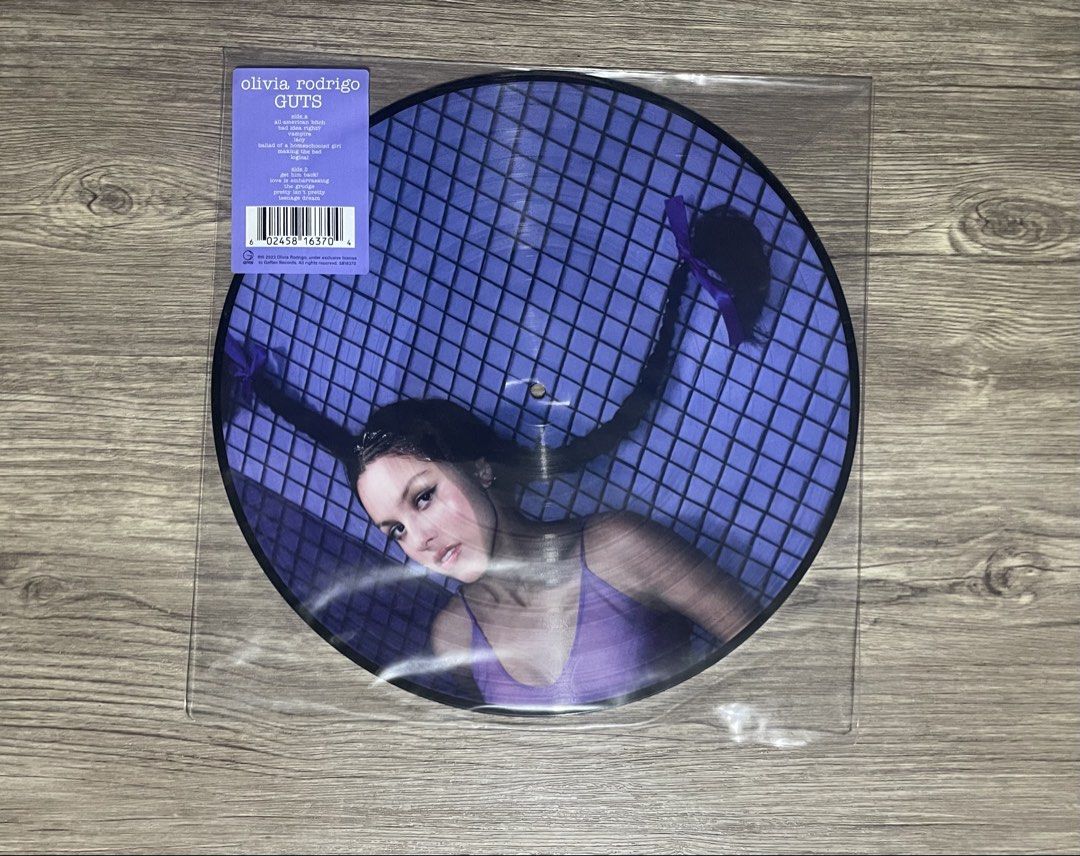 Olivia Rodrigo - GUTS Picture Disc Vinyl (Category: Vinyls) located in Manila. Submitted by guelcoollects (Listing ID 1461107661, Image 1). Description: MOP: Gcash MOD: Delivery apps, courtesy of buyer Item bought from Japan, spun once only.