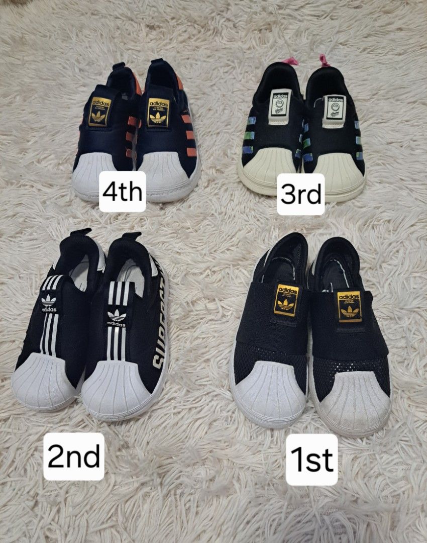ORIGINAL ADIDAS SHOES DIR KID (Category: Babies & Kids Fashion) located in Quezon City. Submitted by kimlynandaya (Listing ID 1461033619, Image 1). Description: ORIGINAL ADIDAS SHOES FOR KID 1st price:449 US:9k UK:9½k FR:26½ CM:15.5 2ND price:449 US:8k UK:8½k FR:25½ CM:15 3rd price:440 US:8k UK:81½k FR:25½ CM:15 4th price:440 US:11k UK:10½k FR:28½ CM:17.