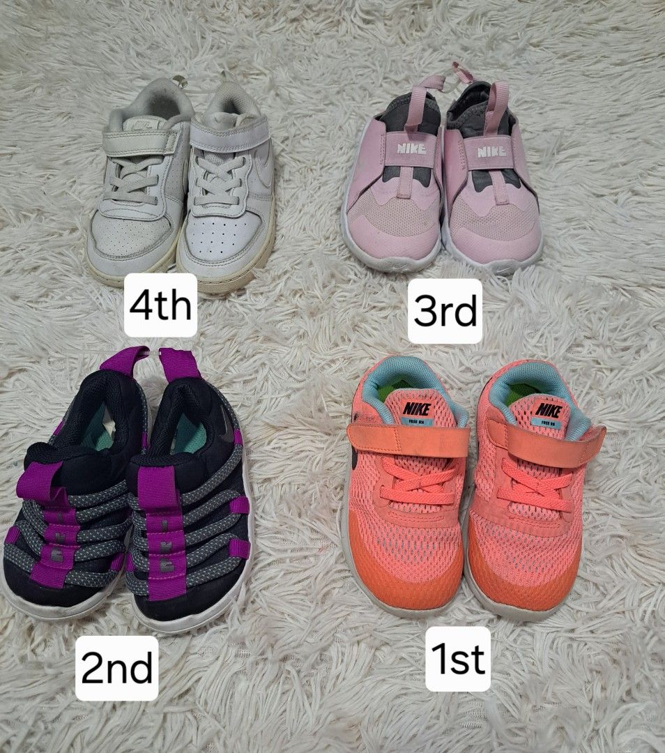 ORIGINAL NIKE SHOES FOR KID (Category: Babies & Kids Fashion) located in Quezon City. Submitted by kimlynandaya (Listing ID 1461031324, Image 1). Description: ORIGINAL NIKE SHOES FOR KID 1st price: US:8c UK:7.5 FR:25 CM:14 2ND price: US:7c UK:6.5 EUR:23.5 CM:13 3rd price: US:9C UK:8.5 EUR:26 CM:15 4th price: US:10C UK:9.5 EUR:27 CM:16.