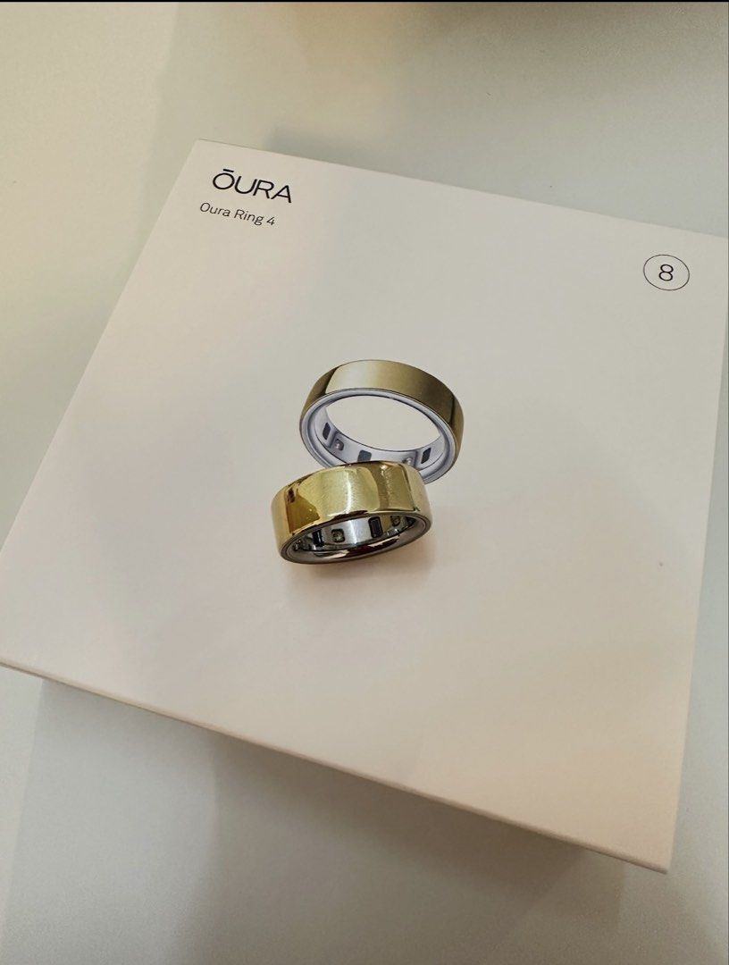 Oura Ring 4 – Gold | Size 8 ✨Brand New & Unopened✨ (Category: Wearables & Smart Watches) located in Manila. Submitted by seasonalshopper (Listing ID 1460922608, Image 1). Description: 💍 Oura Ring 4 – Gold | Size 8 ✨ Brand New & Unopened Box • Oura Ring 4 • Gold colour • Size 8 • Brand new, sealed and never used • Comes with the original ring charger • Type-C charging cable is NOT included in the box • Sleek and stylish smart ring • Great for sle