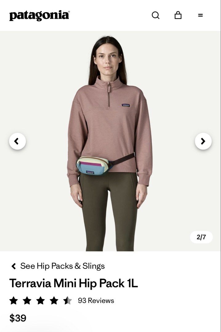 Patagonia Terravia Mini Hip Pack 1L (Category: Belt bags, Clutches and Pouches) located in Taguig. Submitted by buymyztuff (Listing ID 1460972271, Image 2). Description: - Patagonia Terravia Mini Hip Pack - 1L capacity - Got this in Japan for ~PHP 1800 - Has two pen ink stains that should be easily removed (see 3rd pic) - Barely used.