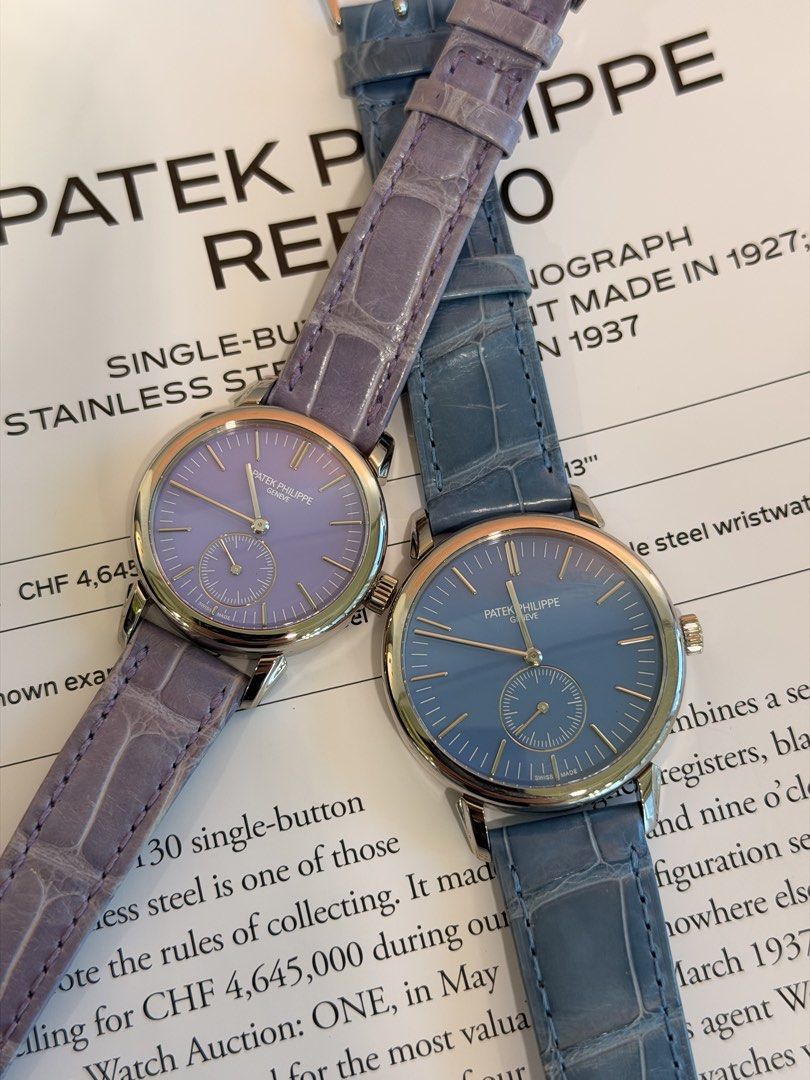 Patek Philippe Tokyo Edition 6127G (blue) & 7127G (purple) （分類：手錶）位於 Hong Kong。 由 galactic_watch_hk 提交（商品編號 1460973022，圖片 3）。簡介： Patek Philippe Tokyo Edition 6127G (blue) & 7127G (purple) Movement : Manual winding Condition: Unworn, 08/2023 Full Set with Certificate and Box Cash Price HKD500000 for set We accept cash/FPS/Bank Wire/Credit Card💵 Welcome to trade in your watches with us🤎 Galactic Watch 📍Room 05-06, 18/F, Podium Plaza, 5 Hanoi Roa