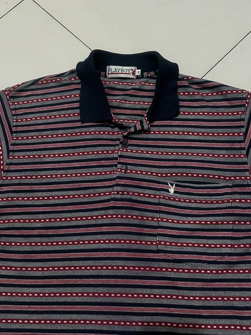 playboy polo shirt (Category: Tshirts & Polo Shirts ) located in Manila. Submitted by nb_thriftshop (Listing ID 1461080369, Image 2). Description: Playb0y polo shirt 27 length 20.5 width medium to large height 5'5 weight 65 kg need wash no issue .