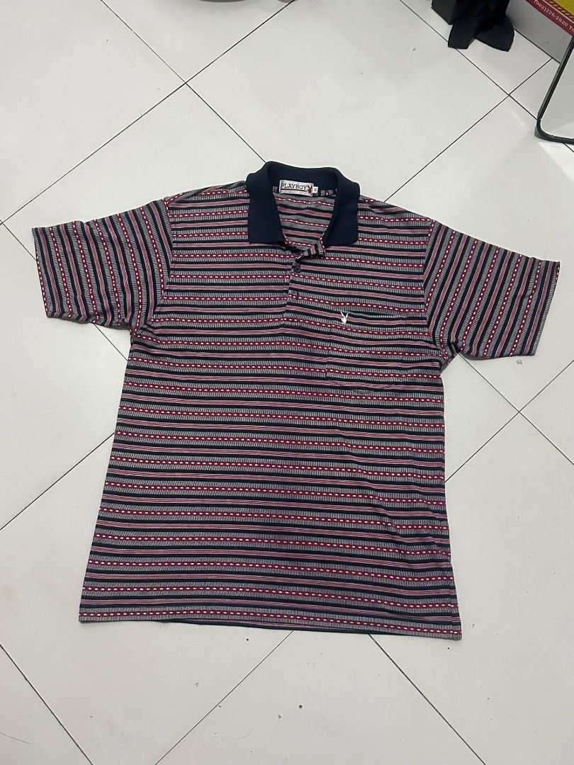 playboy polo shirt (Category: Tshirts & Polo Shirts ) located in Manila. Submitted by nb_thriftshop (Listing ID 1461080369, Image 1). Description: Playb0y polo shirt 27 length 20.5 width medium to large height 5'5 weight 65 kg need wash no issue .