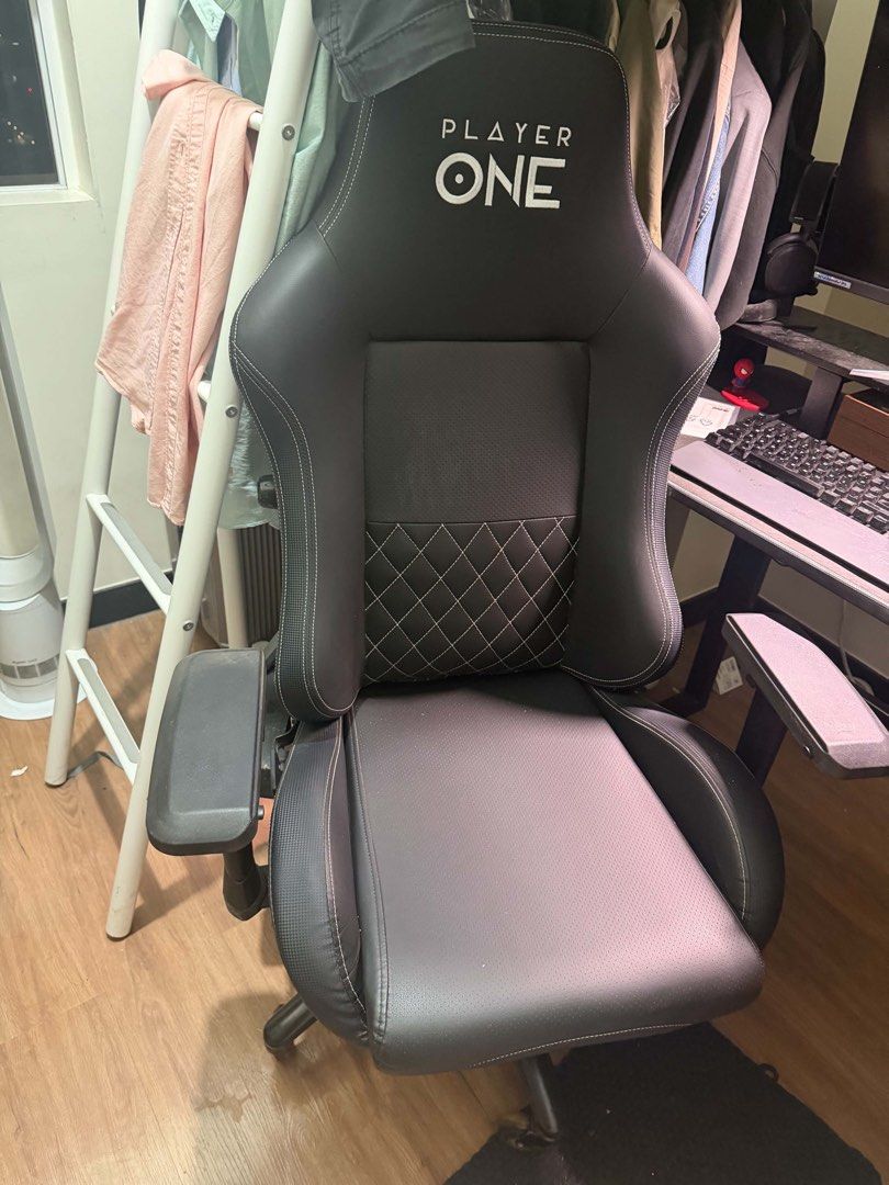 Player One Ghost 2021 Gaming Chair - Black (Category: Chairs) located in Mandaluyong City. Submitted by gelosellsfrommandaluyong (Listing ID 1460929503, Image 1). Description: - Player One Ghost 2021 Gaming Chair - Color: Black - Recently purchased and confirmed delivery - Designed for comfort during extended gaming sessions - Sturdy and durable construction - Enhances any gaming setup - Message me for inquiries.