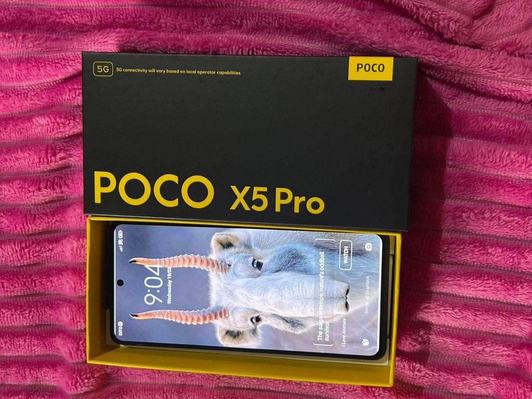 POCO X5 PRO (Category: Android) located in Manila. Submitted by iangelique (Listing ID 1461009920, Image 2). Description: The POCO X5 Pro 5G features a 6.67-inch 120Hz AMOLED display, a Snapdragon 778G 5G processor, and a 108MP triple camera system. COMPLETE PACKAGE WITH BOX AND ORIGINAL CHARGER.