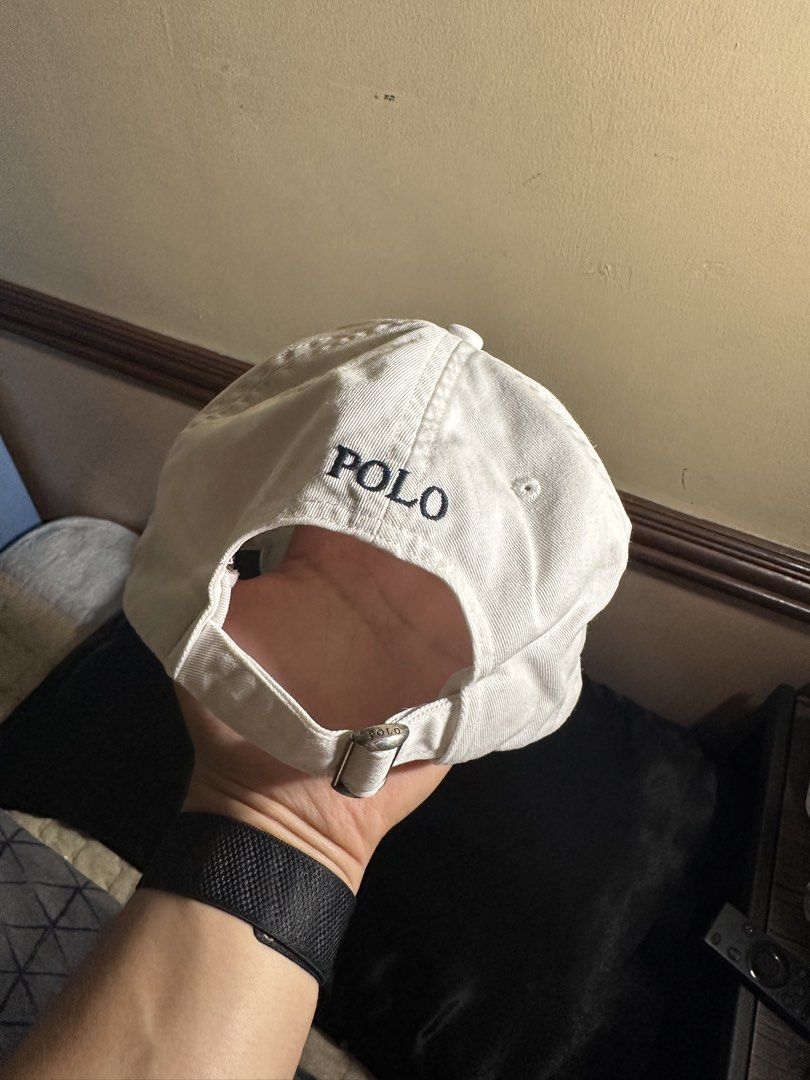 Polo Ralph Lauren White Baseball Cap (Category: Caps & Hats) located in Caloocan City. Submitted by jhk2922 (Listing ID 1460996487, Image 1). Description: - Classic white Polo Ralph Lauren baseball cap - Features the iconic polo player logo on the front - 'POLO' embroidered on the back - '3' embroidered on the side - Adjustable strap for a comfortable fit - One size fits most.