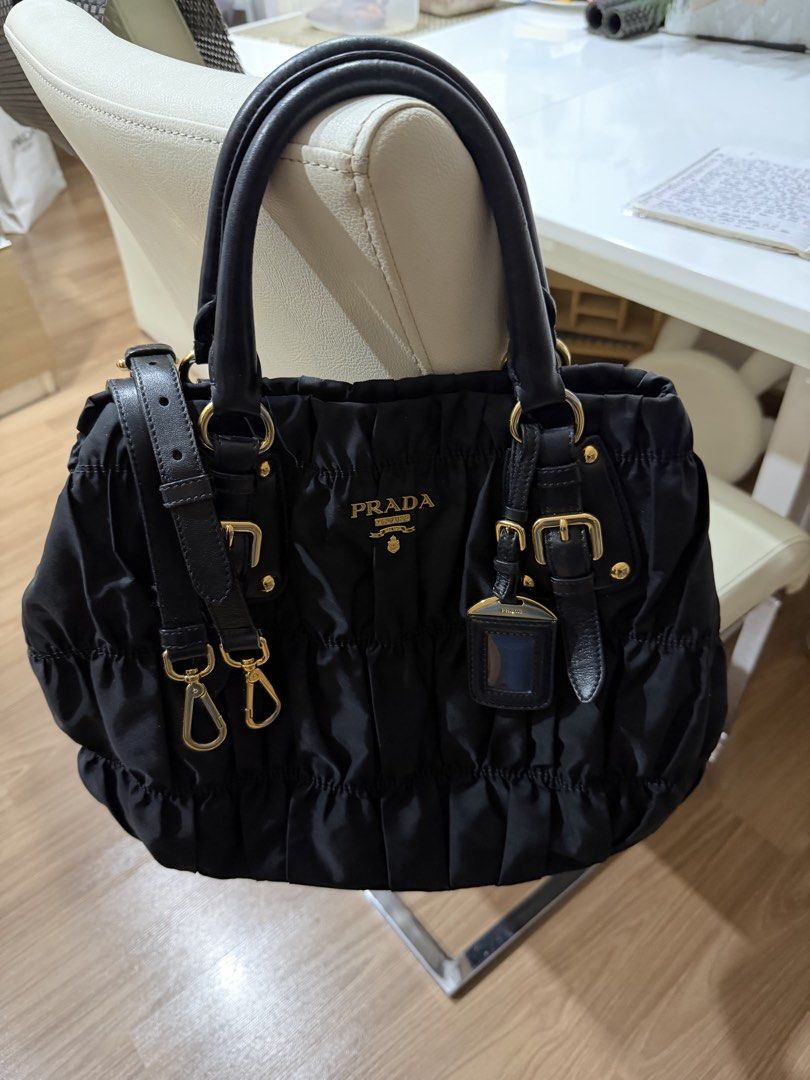 Prada Bag- Gaufre (black) (Category: Cross-body Bags) located in Makati City. Submitted by lambogirl (Listing ID 1460983459, Image 2). Description: ✔️100% authentic- verified acct ✔️comes with strap, authenticity card, entrupy and dust bag ✔️Free shipping or pick up (Makati).