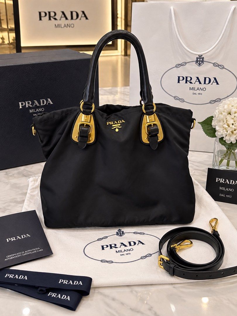Prada Tessuto Nylon- Black (Category: Cross-body Bags) located in Makati City. Submitted by lambogirl (Listing ID 1460982637, Image 1). Description: ✔️100% authentic- verified acct ✔️comes with strap and dust bag ✔️Free shipping or pick up (Makati).