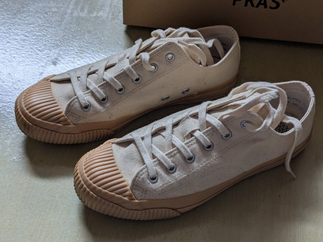 PRAS Shellcap Low Hanpu Sneakers - Kinari x Gum (Category: Casual Shoes) located in Taytay. Submitted by nmrosario (Listing ID 1460964906, Image 3). Description: Selling Pre-loved / Slightly Negotiable Well maintained, wore around 5 times only, never abused PRAS Shellcap Low Hanpu Sneakers - Kinari x Gum Size 24 bought in Sunset Dry Goods during Pandemic. complete with box RFS: bihira magamit kahit maganda, changed lifestyle more into outdoor goo