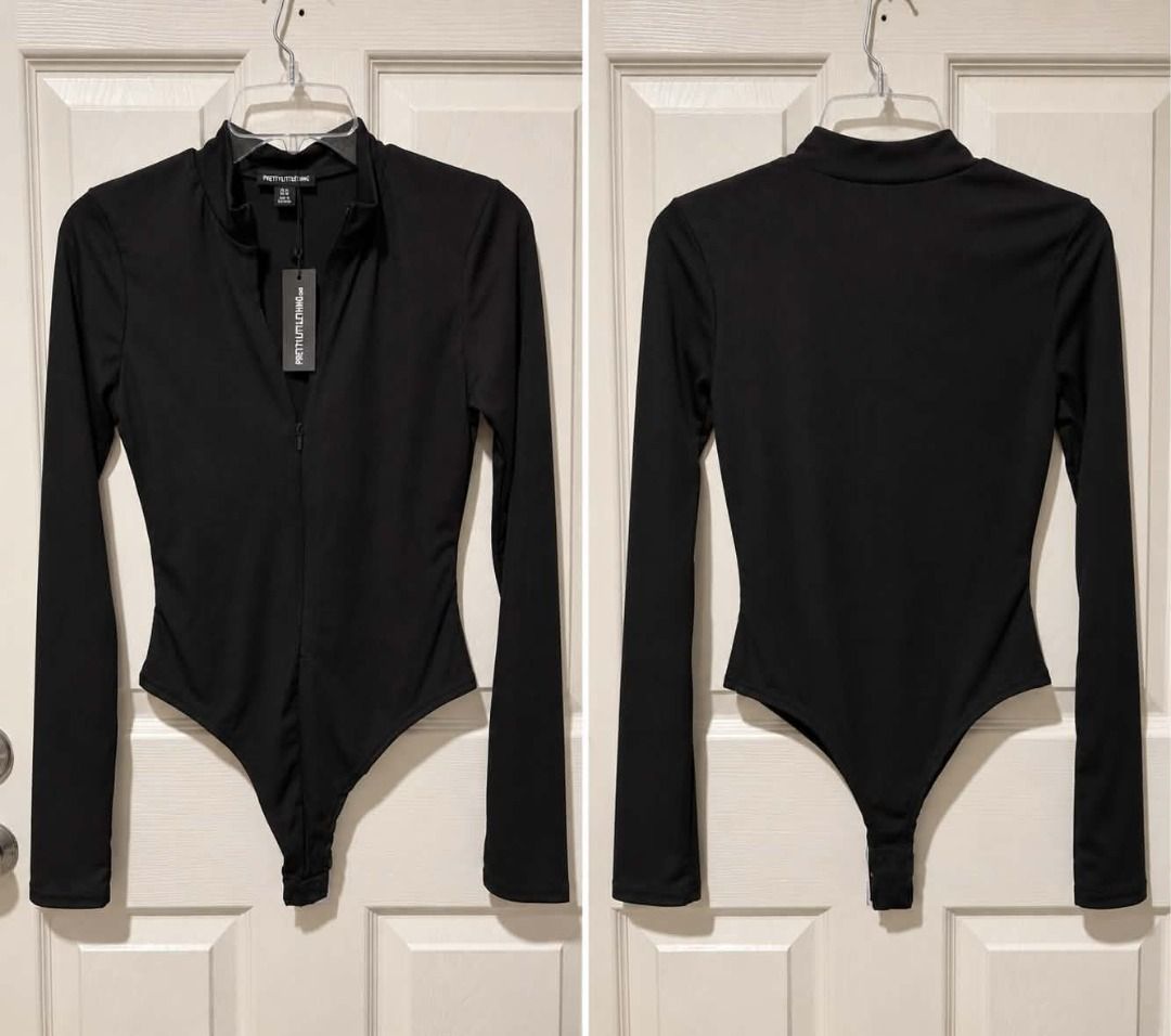 PrettyLittleThing Black Zip Up Long Sleeve Bodysuit (Category: Others Tops) located in Cebu City. Submitted by classy82 (Listing ID 1461069767, Image 1). Description: - Brand: PrettyLittleThing - Color: Black - Style: Long sleeve bodysuit - Features: Zip-up front, mock neck - Material: Stretchy - Condition: Brand New With Tags (BNWT) - Versatile: Great for layering or wearing solo.