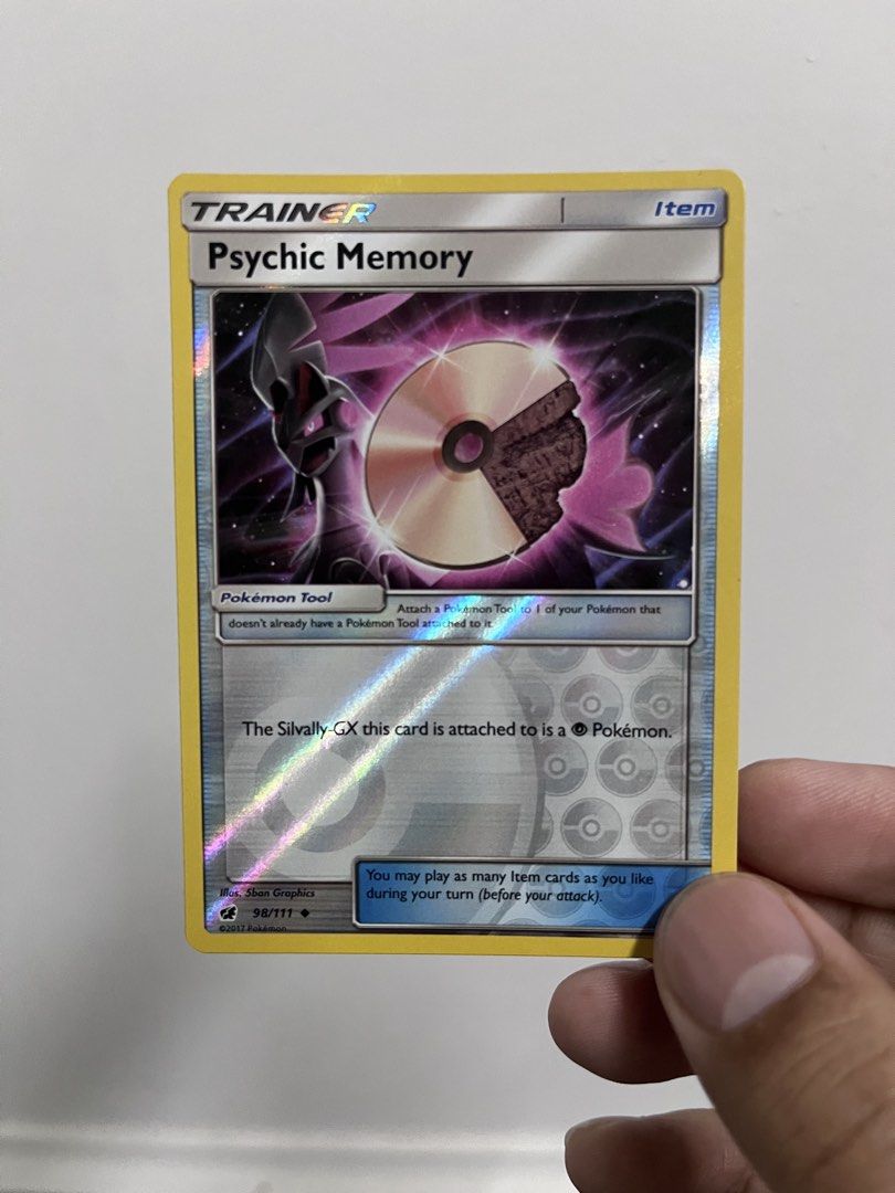 Psychic Memory Trainer Item Pokemon Card 98/111 (Category: Raw Singles) located in Pasay City. Submitted by paullimerized (Listing ID 1461044299, Image 1). Description: - Pokemon Psychic Memory Trainer Card - Card Number: 98/111 - Year: 2017 - Type: Pokemon Tool Card - Perfect for collectors and players - Please check photos for condition.