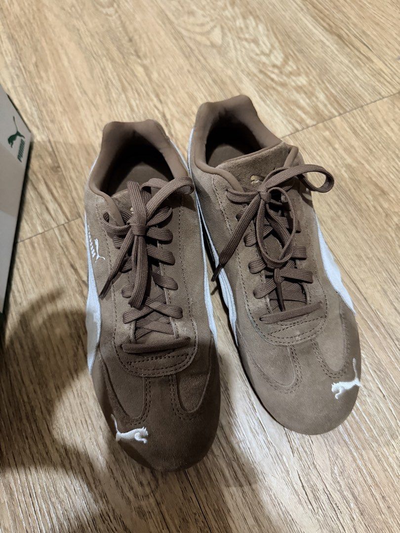 Puma Speedcat - Brown (Category: Sneakers) located in Pasig City. Submitted by wandererscab_2.0 (Listing ID 1461034995, Image 1). Description: 💯 Original Used once only Size: fits 7 women No issues. Good condition These are not UKAY, they are all my personal pre-loved/brand new clothes/shoes/things MOP: bdo or gcash Shipping c/o the buyer.