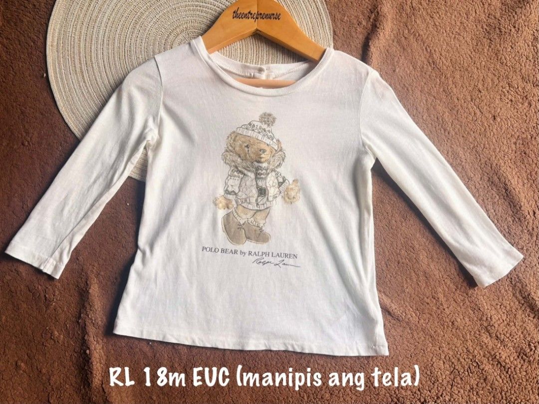 Ralph Lauren Bear Sweatshirt 18m (Category: Babies & Kids Fashion) located in Quezon City. Submitted by theentreprenurse (Listing ID 1461004466, Image 1). Description: 𝘼𝙐𝙏𝙊 𝙋𝘼𝙎𝙎 𝙏𝙊 𝙇𝙊𝙒 𝘽𝘼𝙇𝙇𝙀𝙍𝙎 📣 ʙʀᴀɴᴅ: RL ꜱɪᴢᴇ: 18m ᴍᴏᴘ: ɢᴄᴀꜱʜ *pin hole on neck tag ꜱʜɪᴘᴘɪɴɢ 🛒 (NO RUSH. I'm a working momma :) ) ▪︎ꜰʟᴀꜱʜ ᴇxᴘʀᴇꜱꜱ | J&T ▪︎ʟᴀʟᴀᴍᴏᴠᴇ|ɢʀᴀʙ ~ 𝚃𝚑𝚎𝚜𝚎 𝚌𝚕𝚘𝚝𝚑𝚎𝚜 𝚊𝚛𝚎 𝚊𝚕𝚛𝚎𝚊𝚍𝚢 𝚠𝚊𝚜𝚑𝚎𝚍. 𝙺𝚒𝚗𝚍𝚕𝚢 𝚖𝚊𝚗𝚊𝚐𝚎 𝚢𝚘𝚞