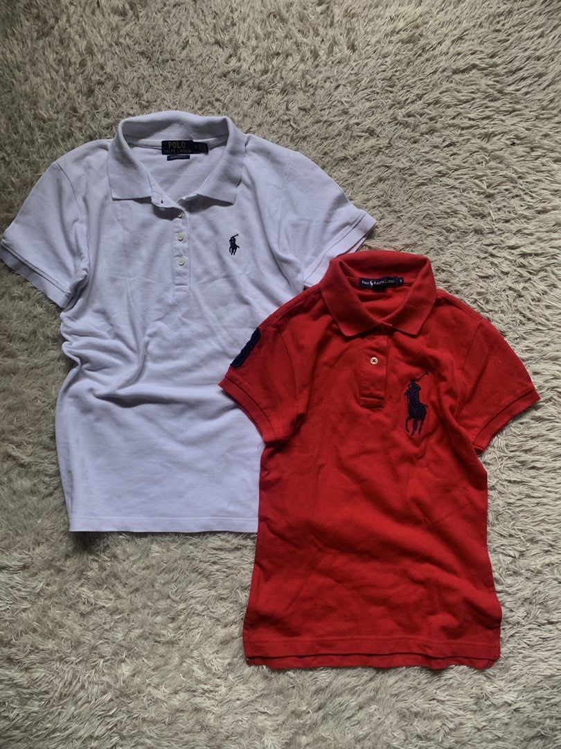 Ralph Lauren Polo Shirts (White & Red) (Category: Others Tops) located in General Santos City (Dadiangas). Submitted by thrifty_gsc (Listing ID 1461017804, Image 1). Description: - Set of 2 Ralph Lauren Polo Shirts - Colors: 1 White, 1 Red - Features classic Polo Player logo - Ideal for casual wear or a sporty look - In good, pre-loved condition - Ready for a new owner.