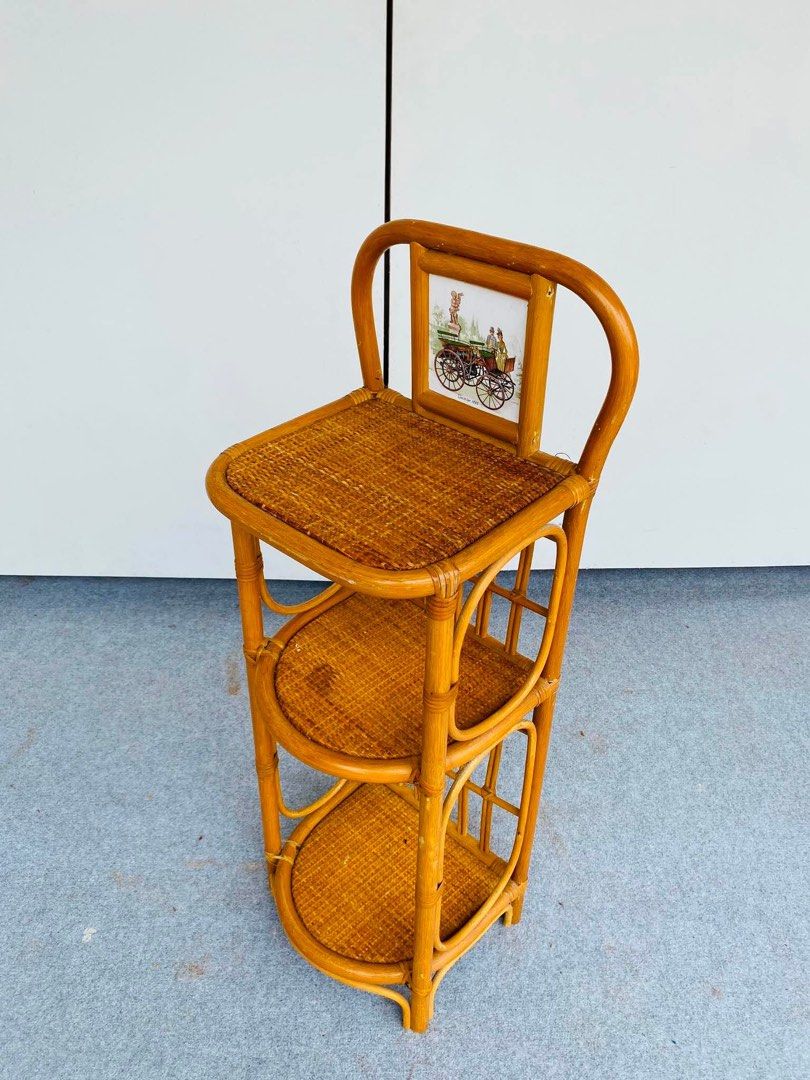 RATTAN SIDE TABLE / TELEPHONE STAND (Category: Shelves, Cabinets & Racks) located in Manila. Submitted by jerichocal17856 (Listing ID 1460963277, Image 2). Description: “JAPAN SURPLUS” RATTAN SIDE TABLE / TELEPHONE STAND SIZE: 13L” x 11W” x 31-39H” inches (AS-IS ITEM) IN GOOD CONDITION.