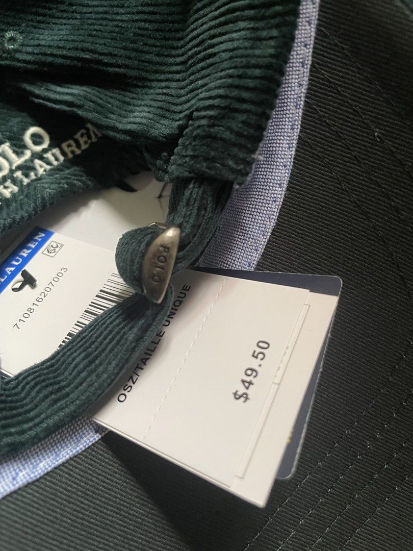 RL Corduroy Dad Hat (Olive green) (Category: Caps & Hats) located in Navotas City. Submitted by 3minuteslate (Listing ID 1461063279, Image 3). Description: Brand new OSFA Olive green.