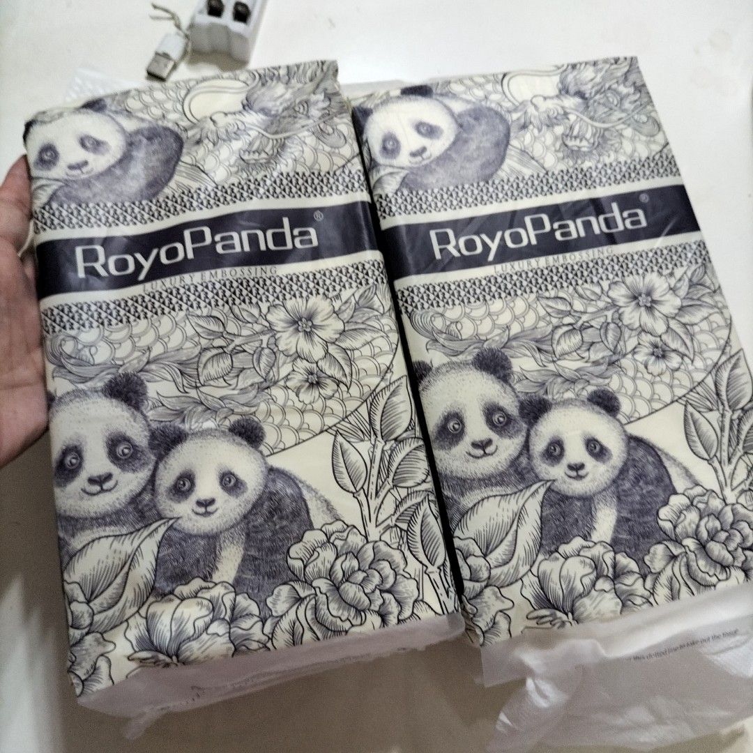 Royo Panda Bamboo pull out Tissues (Category: Face Care) located in Paranaque City. Submitted by decluttering-all (Listing ID 1461004837, Image 2). Description: - Royo Panda 4 ply tissues. - 1000 sheets, 250 pulls - Made from soft, high-quality bamboo. - Features adorable panda packaging. - Ideal for everyday use. p59 only 1 pc decluttering extra pick up beside Toyota bicutan paranaque payment through bpi or gcash.