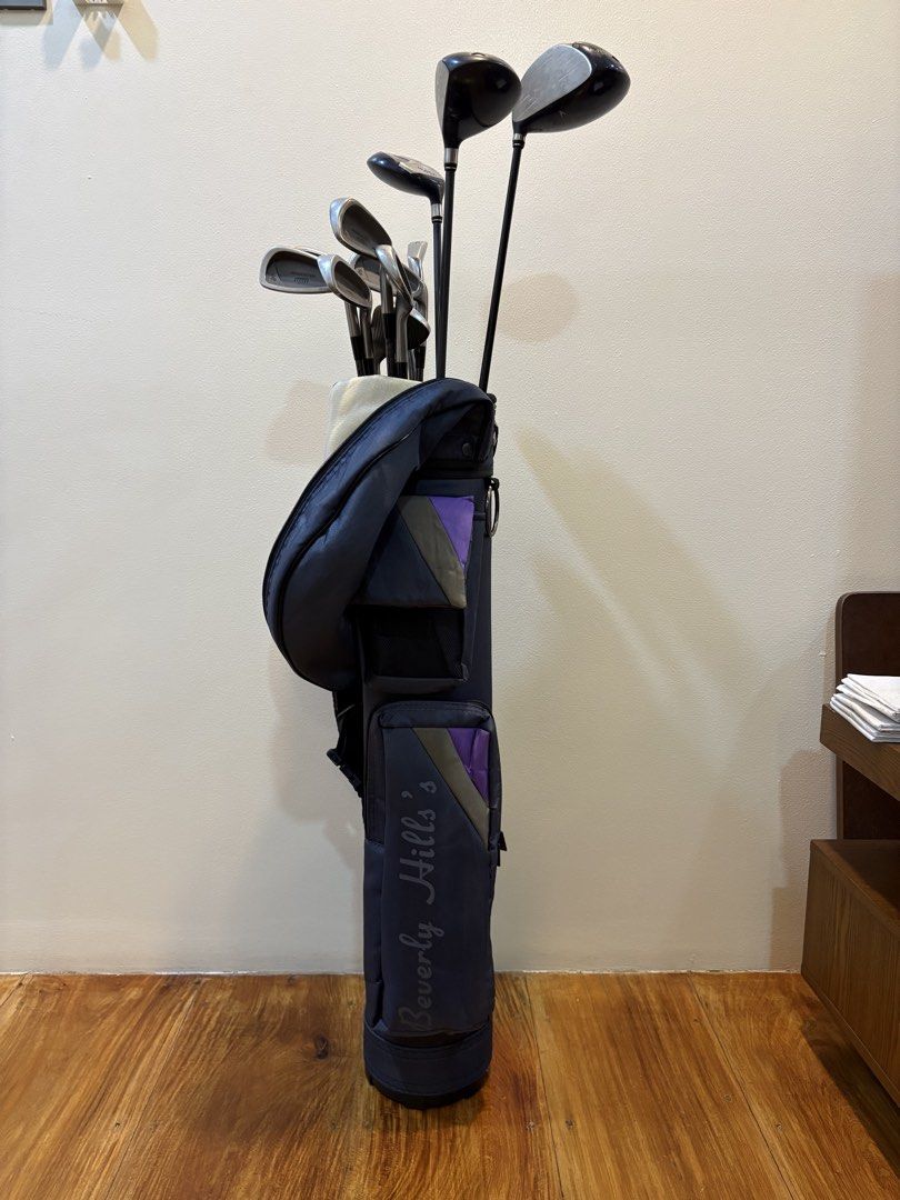 RUSH SALE: Complete Beginner Golf Set ⛳️🏌️‍♀️ (Category: Golf) located in Manila. Submitted by ilovemaltedmilk (Listing ID 1460927529, Image 1). Description: A well maintained, complete beginner golf set for only ₱6,000 (OBO). Set includes: - Beverly Hills Black Bag - Hi-Brid Driver - Hi-Brid 4-Wood - Hi-Brid 5-Wood - 10pcs Momentum Iron Set (3-9 + PW, AW, & SW) - MaxiFli Putter - Item is still negotiable - Cavity back and graphite shaft irons, 