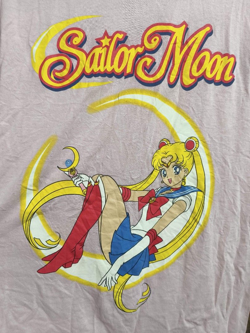 Sailormoon t-shirt (Category: Shirts) located in San Mateo. Submitted by rgbuenaventura (Listing ID 1460921801, Image 2). Description: Original sailormoon merchandise Medium light pink solid print no issue.