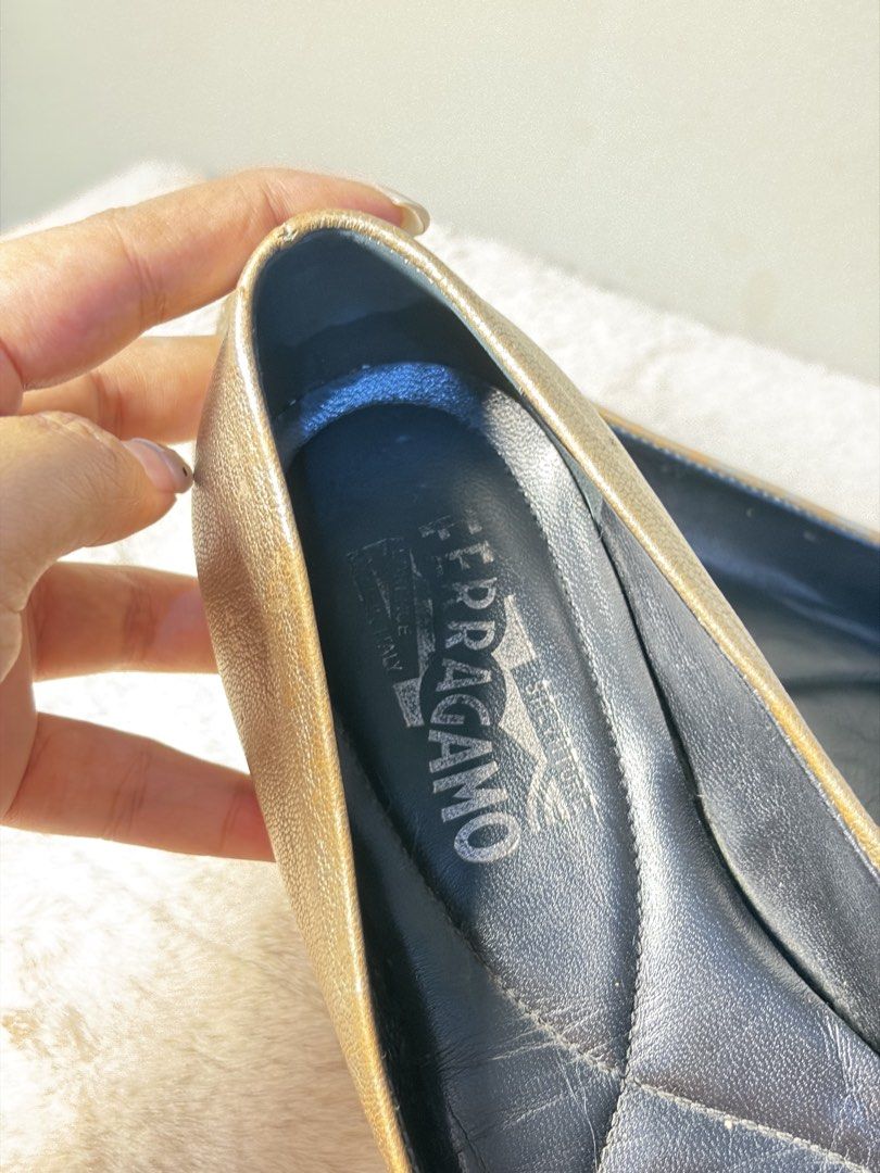 Salvatore Ferragamo Flats (Category: Sneakers & Footwear) located in Manila. Submitted by at_realty (Listing ID 1461077490, Image 3). Description: Authentic Salvatore Ferragamo Size: 25cm Size fits 7 to 8 Condition: 8/10.