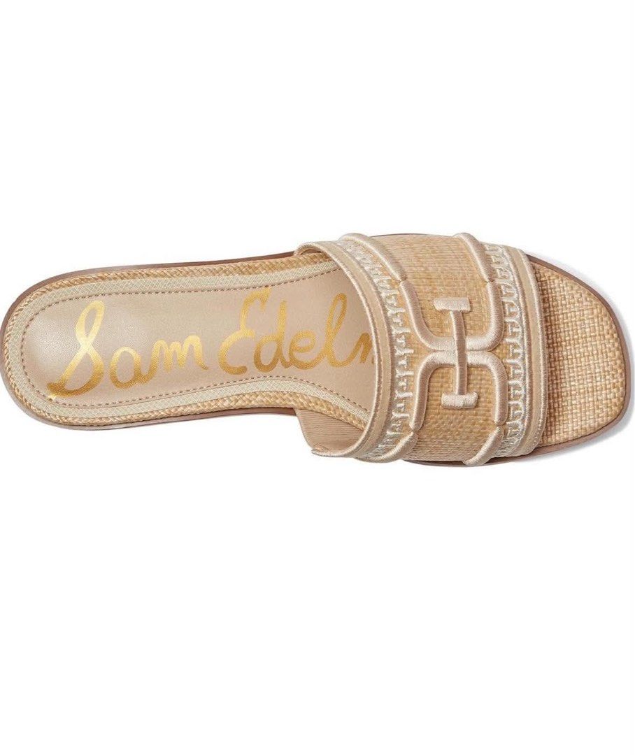 Sam Edelman Bay Slide Sandals Straw Espadrille Tan (Category: Flats & Sandals) located in Rizal. Submitted by callme1sha (Listing ID 1460938376, Image 2). Description: - Brand: Sam Edelman - Style: Bay Slides - Material: Straw espadrille - Color: Tan - Closure: Slip-on - Heel: Comfortable low heel - Size: 5 - Occasion: Great for casual wear.