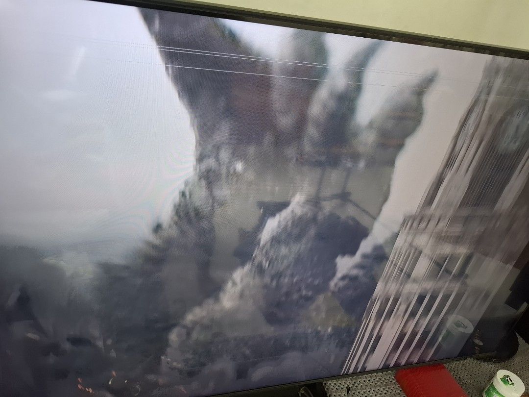 Samsung QLED 55" Smart TV (with screen lines) (Category: TV) located in Cavite. Submitted by trueturtle.ccf1cf200_38944 (Listing ID 1460954449, Image 2). Description: - 2 year old Samsung 55" QLED TV (Q62D Model) - The screen has multiple horizontal lines - Comes with tv stand, remote and box.