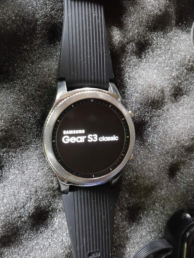 Samsung S3 classic (Category: Wearables & Smart Watches) located in Manila. Submitted by marty2smoove (Listing ID 1460967574, Image 1). Description: Samsung Gear S3 Classic Model: SM-R770 Price: 4,000.00 with 1 original gear s3 straps and 2 galaxy watch straps with original charger no wire Included the Hard Case Briefcase Issue: Battery, nagwarning palobat na, magagamit mga more than 2-3hrs lang po siguro dependi sa gamit Lahat function naman fac