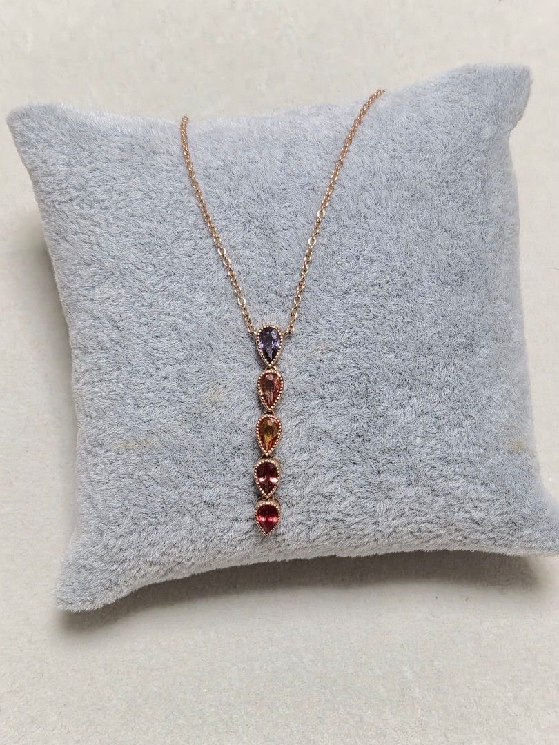 Sapphire necklace (Category: Necklaces) located in Marikina City. Submitted by 000christina000 (Listing ID 1460945971, Image 1). Description: 1.05ct sapphire 18k rosegold setting Adjustable up to 18".