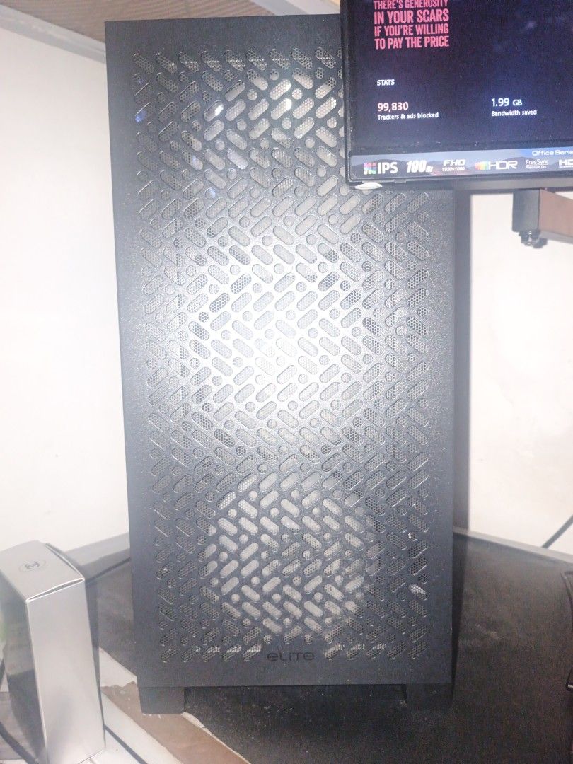 Selling PC COMPUTER (Category: Desktops) located in Bacoor. Submitted by johnlloyd.simbajon (Listing ID 1460974556, Image 2). Description: selling my pc ito po specs ask lang po for more pictures and videos na working ang unit. i can send naman cpu: ryzen 7 5700x mobo: A520m-k prime gpu: Rx 580 2048sp 8gb ram: 16gb single stick 3200mhz pc case: Coolermaster elite 302 (including 4x free fans) psu: Acer full modular bronze rating psu storage: 512gb