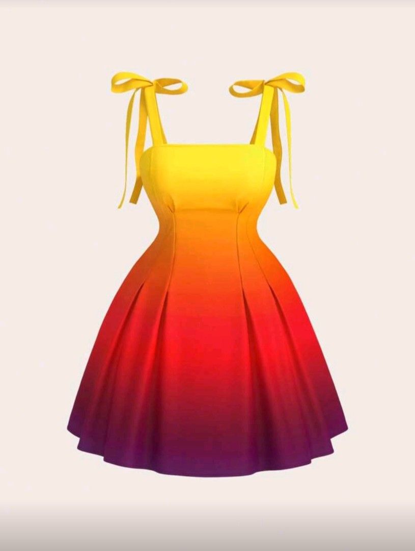 Shein Ombre Tie-Strap Sundress (Category: Dresses) located in Batangas. Submitted by thriftshop_izy15 (Listing ID 1460949934, Image 1). Description: - Adorable yellow to red ombre sundress - Flattering square neckline - Adjustable tie straps for a perfect fit - Comfortable smocked back - Flowy pleated A-line skirt - Ideal for summer days and beach getaways - Fun and vibrant colors! - Size: Bust- 39.4" Waist- 34.6" Hip- 73.3" Length- 39/ 26.5" Str