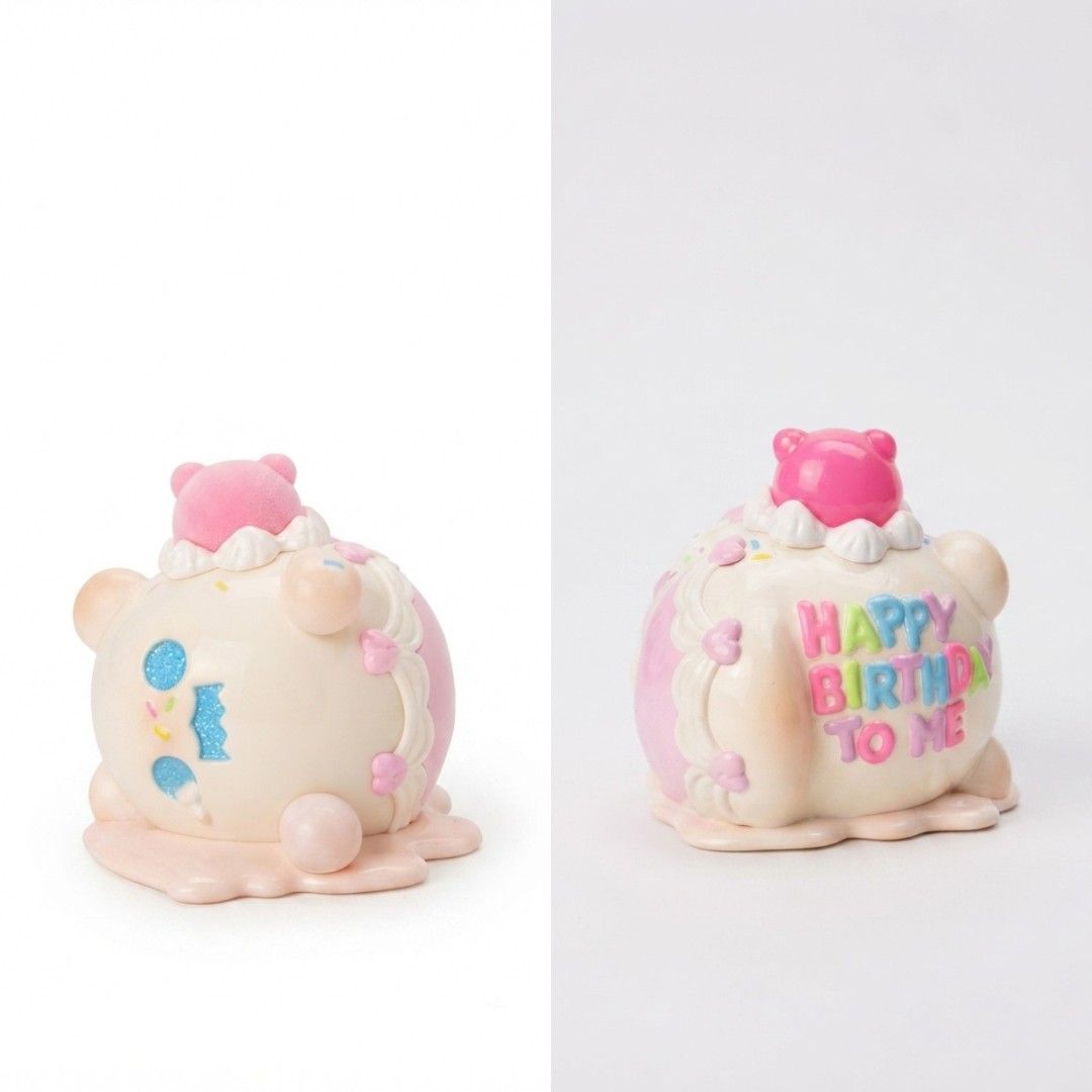 Shinwoo Birthday Alone (Category: Designer & Blind Box Toys) located in Mataasnakahoy. Submitted by meomylyy (Listing ID 1461108917, Image 1). Description: - Adorable bear figurine designed like a cake. - Features 'Happy Birthday To Me' text on the side. - Sweet color palette: pink, cream, and pastel accents. - Ideal for birthday gifts or as a charming decoration. - A unique and fun collectible piece. Unsealed complete BNFC.