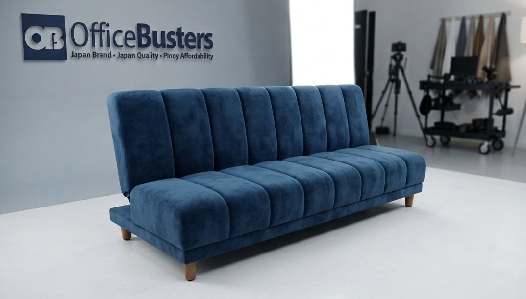 SOFA BED (Category: Sofas) located in Valenzuela. Submitted by jesspesongco (Listing ID 1460989192, Image 1). Description: SOFA BED NEWLY REFURBISHED SIZE: L:185 W:47 H:83 PRICE: 14,500 ✔️Comfortable and looks great in any living room ✔️Modern tufted design on back and seat ✔️Stylish blue velvet sofa bed 📍 LOCATION: OFFICEBUSTERS BALINTAWAK 👤 Look for Hesus 📞 0961 690 4709.