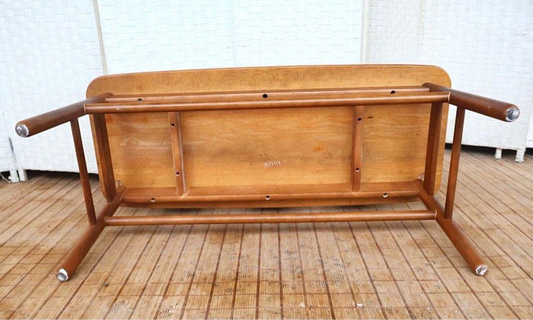 SOLID WOOD 2 SEATERS BENCH CHAIR WITH BACK REST (Category: Chairs) located in Manila. Submitted by jerichocal17856 (Listing ID 1460968797, Image 2). Description: JAPAN SURPLUS FURNITURE SOLID WOOD 2 SEATERS BENCH CHAIR WITH BACK REST Size 39.5L x 16.5W x 16.5SH x 26.5H in inches (AS-IS ITEM) *Minimal Scratch Only IN GOOD CONDITION.