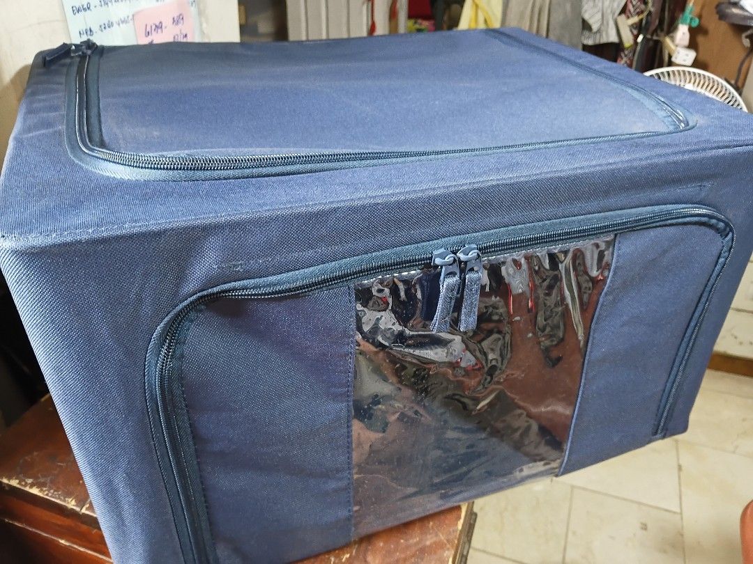 Stackable storage box, 50cm x 38x 28 h, foldable (Category: Storage Boxes & Baskets) located in Paranaque City. Submitted by 4thestate.surplusan (Listing ID 1460922544, Image 1). Description: we have 4 pcs like this. w hard wood and wire base inside. no issue..