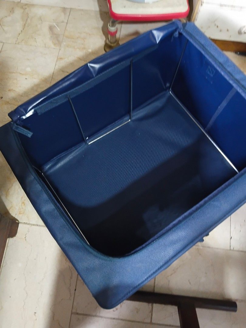 Stackable storage box, 50cm x 38x 28 h, foldable (Category: Storage Boxes & Baskets) located in Paranaque City. Submitted by 4thestate.surplusan (Listing ID 1460922544, Image 3). Description: we have 4 pcs like this. w hard wood and wire base inside. no issue..