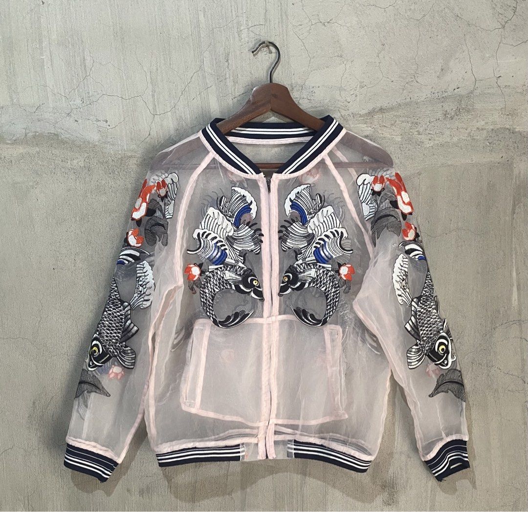 SUKAJAN INSPIRED BOMBER JACKET (Category: Coats, Jackets and Outerwear) located in Davao. Submitted by ronz31 (Listing ID 1460922347, Image 1). Description: PTPA/FS SUKAJAN INSPIRED BOMBER JACKET EMBROIDED LOGO BACK 2 BACK MEDIUM W:20" L:25" DM📩.