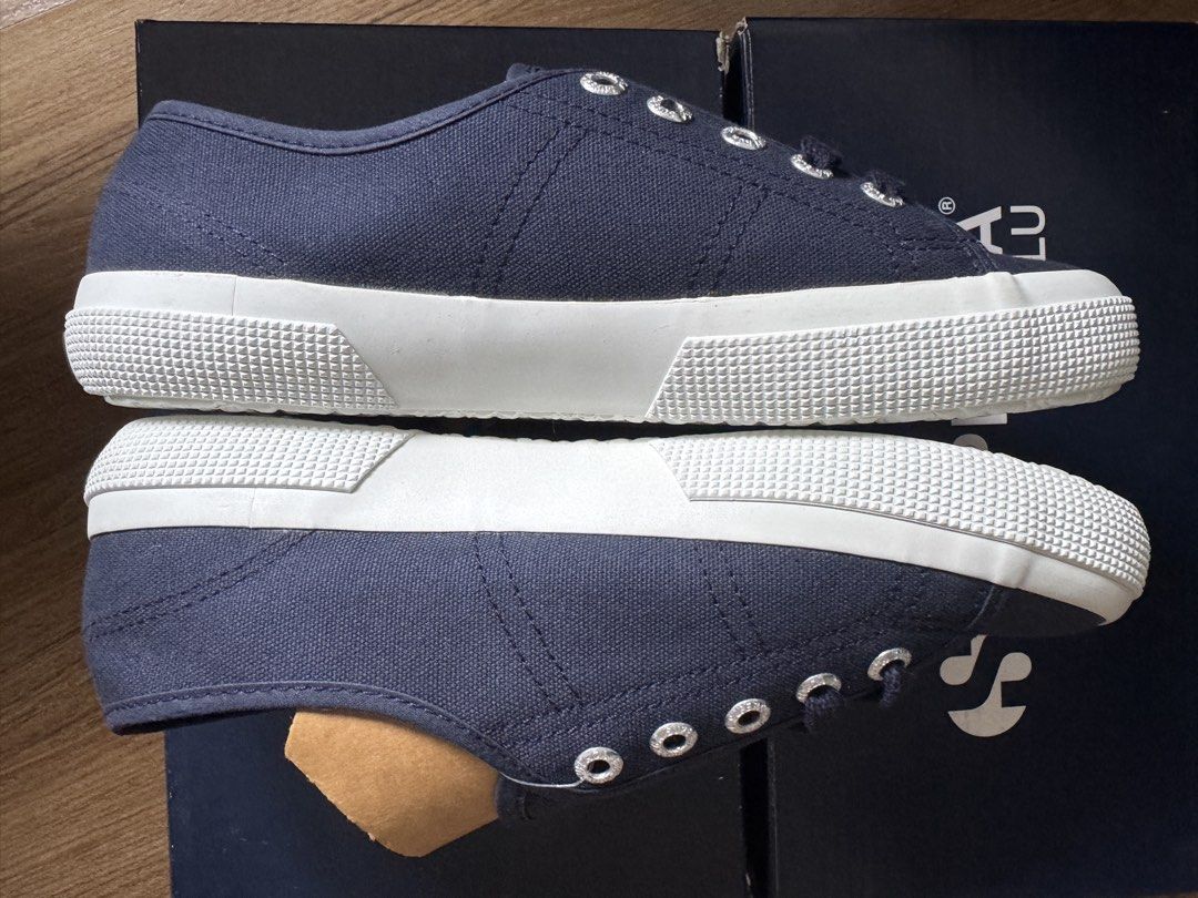 Superga Navy Blue Canvas Sneakers (Category: Sneakers) located in Taguig. Submitted by misstangerine (Listing ID 1460935016, Image 2). Description: - Classic Superga navy blue canvas sneakers - Model: 2750 Cotu Classic - Style: Lace-up with white rubber soles - Color: Navy Blue - Size: 38 - Condition: Comfortable and versatile for everyday wear - Includes: Original box and tags.