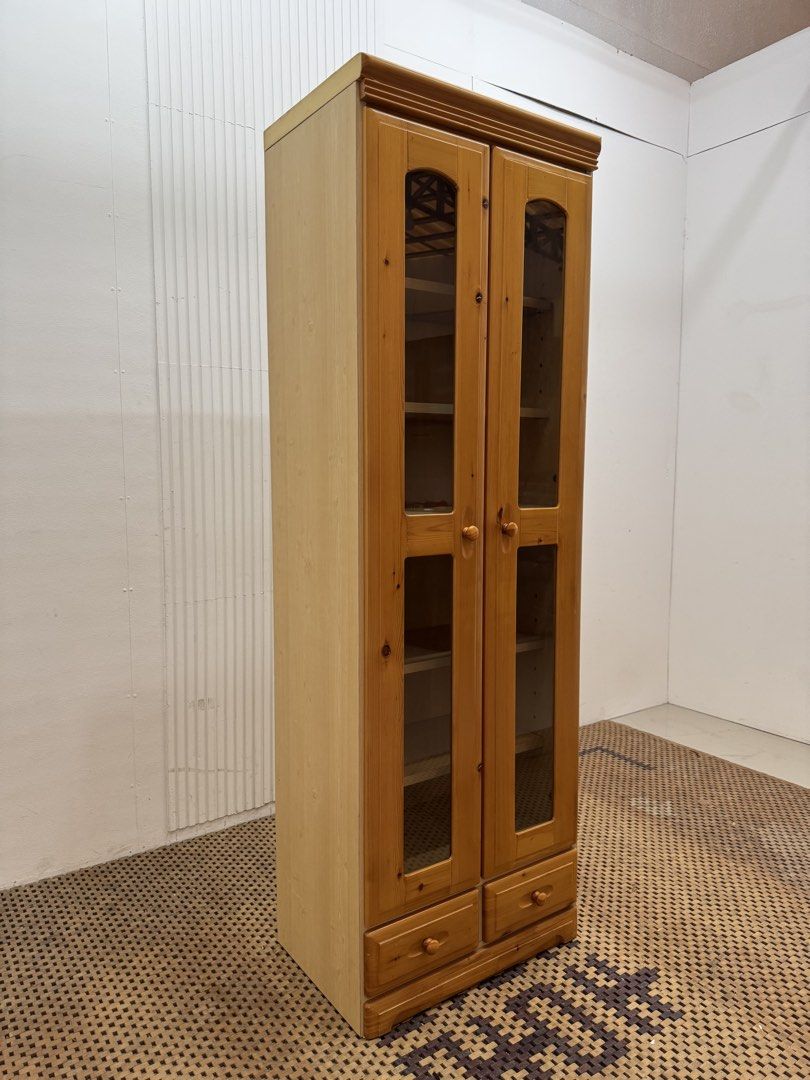 Tall Display Cabinet (Category: Shelves, Cabinets & Racks) located in Quezon City. Submitted by matetdevis13 (Listing ID 1461005584, Image 2). Description: Tall Wooden 2-Door Display Cabinet Price: 7,500 L23.5 x W16 x H71 In good condition Code MJS35-MJ391.