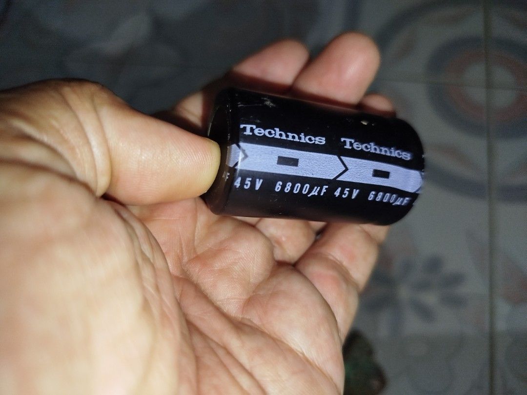 Technics 45V 6800uF Capacitor (2 pcs) (Category: Caps & Hats) located in Manila. Submitted by jojo.welter (Listing ID 1461087138, Image 1). Description: - Brand: Technics - Type: Capacitor - Voltage: 45V - Capacitance: 6800uF - Ideal for: Audio projects, repairs - Feel free to ask for more information!.