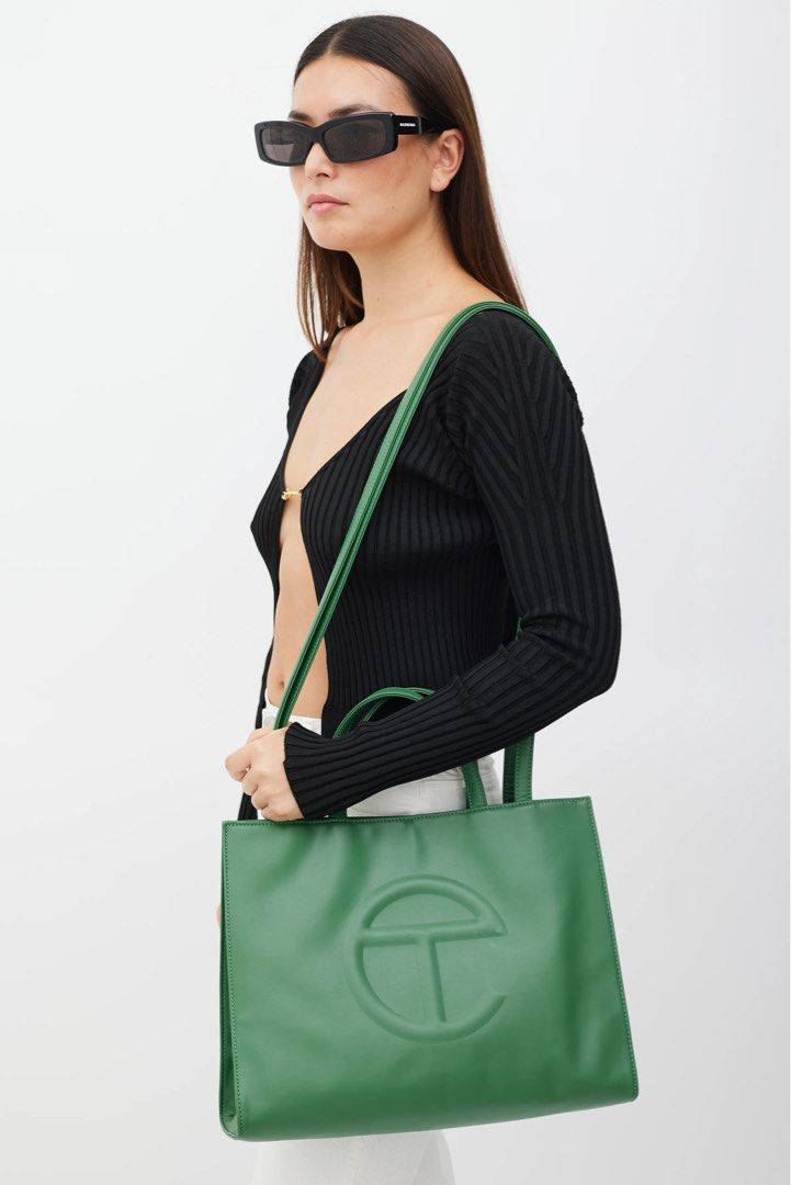 TELFAR - MEDIUM VEGAN LEATHER SHOPPING BAG (Category: Luxury Bags & Wallets) located in Dasmarinas. Submitted by pseudonym. (Listing ID 1461058045, Image 1). Description: TELFAR - MEDIUM VEGAN LEATHER SHOPPING BAG DARK GREEN EXCELLENT CONDITION NO FLAWS feel free to inquire quick replies.