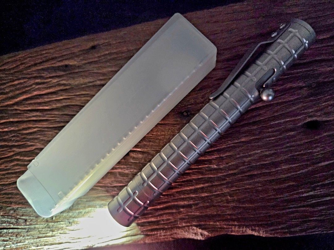 Titanium EDC Bolt Action Flashlight and Pen (Category: Home Improvement Tools & Accessories) located in Marikina City. Submitted by knifeandtoolphilippines (Listing ID 1460965589, Image 2). Description: Fixed Price No Trades SOLD AS SET.