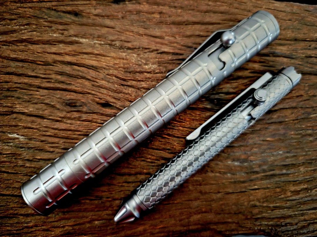 Titanium EDC Bolt Action Flashlight and Pen (Category: Home Improvement Tools & Accessories) located in Marikina City. Submitted by knifeandtoolphilippines (Listing ID 1460965589, Image 1). Description: Fixed Price No Trades SOLD AS SET.